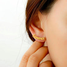 Load image into Gallery viewer, 1 Pair Personalized Custom Name Earrings For Women Stainless Steel Initial Letter Stud Earrings Charm Jewelry Gifts For Friends