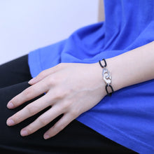 Load image into Gallery viewer, Moonmory Silver Handcuff Bracelet 925 Sterling Silver Wedding Bracelets For Women And Men Menottes Adjust France Style Jewelry