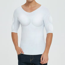 Load image into Gallery viewer, Men ABS Invisible Pads Shaper Fake Muscle Chest Tops Soft Protection Male Sponge Enhancers Undershirt