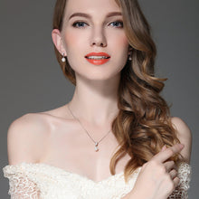 Load image into Gallery viewer, BAMOER 925 Sterling Silver Simulated Pearl Pendant Necklace Long Chain Necklace  Jewelry Wedding Necklace Accessories SCN030