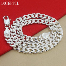 Load image into Gallery viewer, DOTEFFIL 925 Sterling Silver 10MM 22-Inch Men Necklace Side Chain Atmospheric Jewelry Statement Necklace