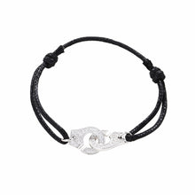 Load image into Gallery viewer, Moonmory Silver Handcuff Bracelet 925 Sterling Silver Wedding Bracelets For Women And Men Menottes Adjust France Style Jewelry