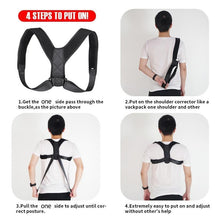 Load image into Gallery viewer, Posture Corrector-Back Brace for Men and Women- Fully Adjustable Straightener for Mid, Upper Spine Support- Neck, Shoulder, Clavicle, and Back Pain Relief-Breathable